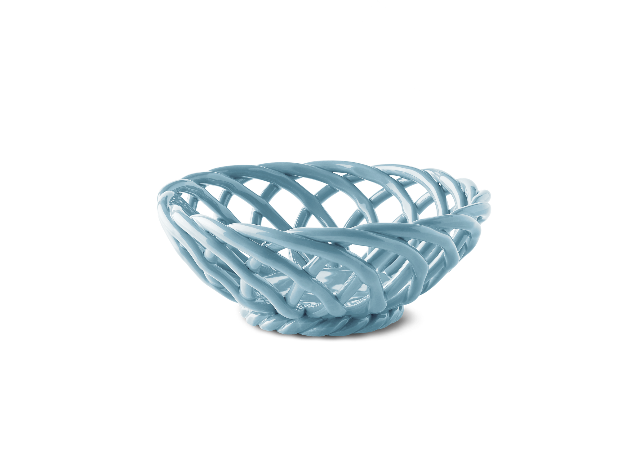 小物入れ OCTAEVO Sicilia Ceramic Basket small Octaevo 'Sicilia' Ceramic Basket - Small Light Blue – Jane