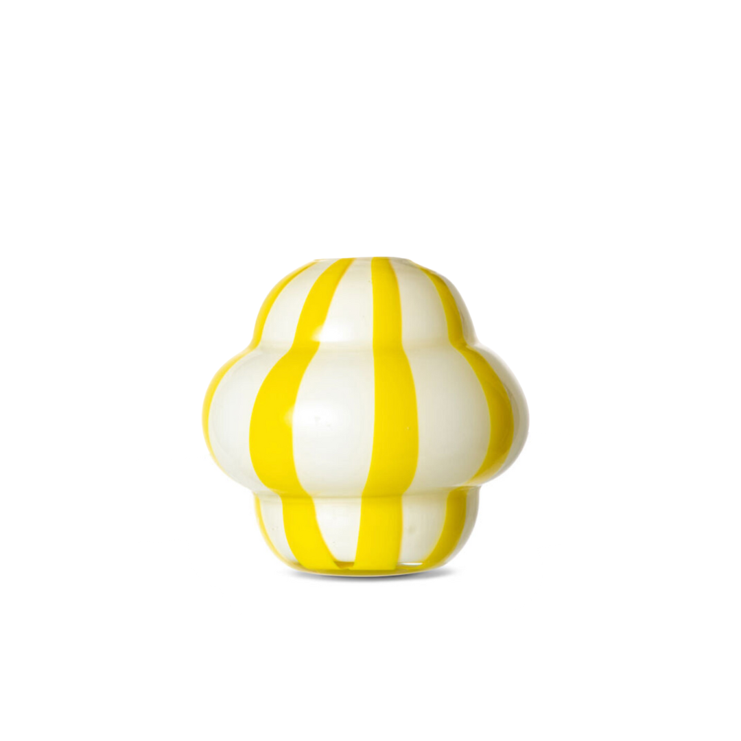 Vase Curlie White/Yellow