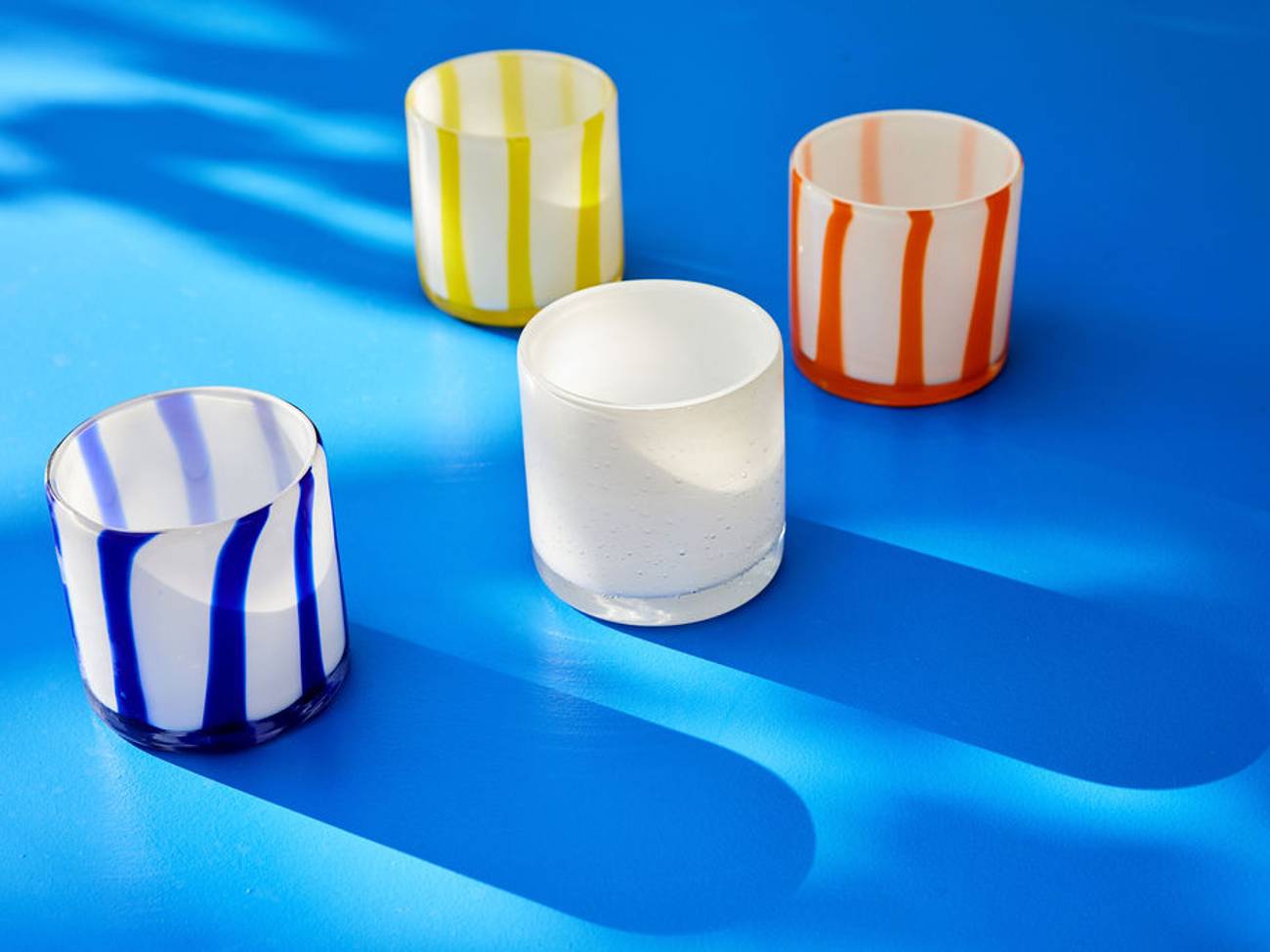Candle Holder Calore Blue/White