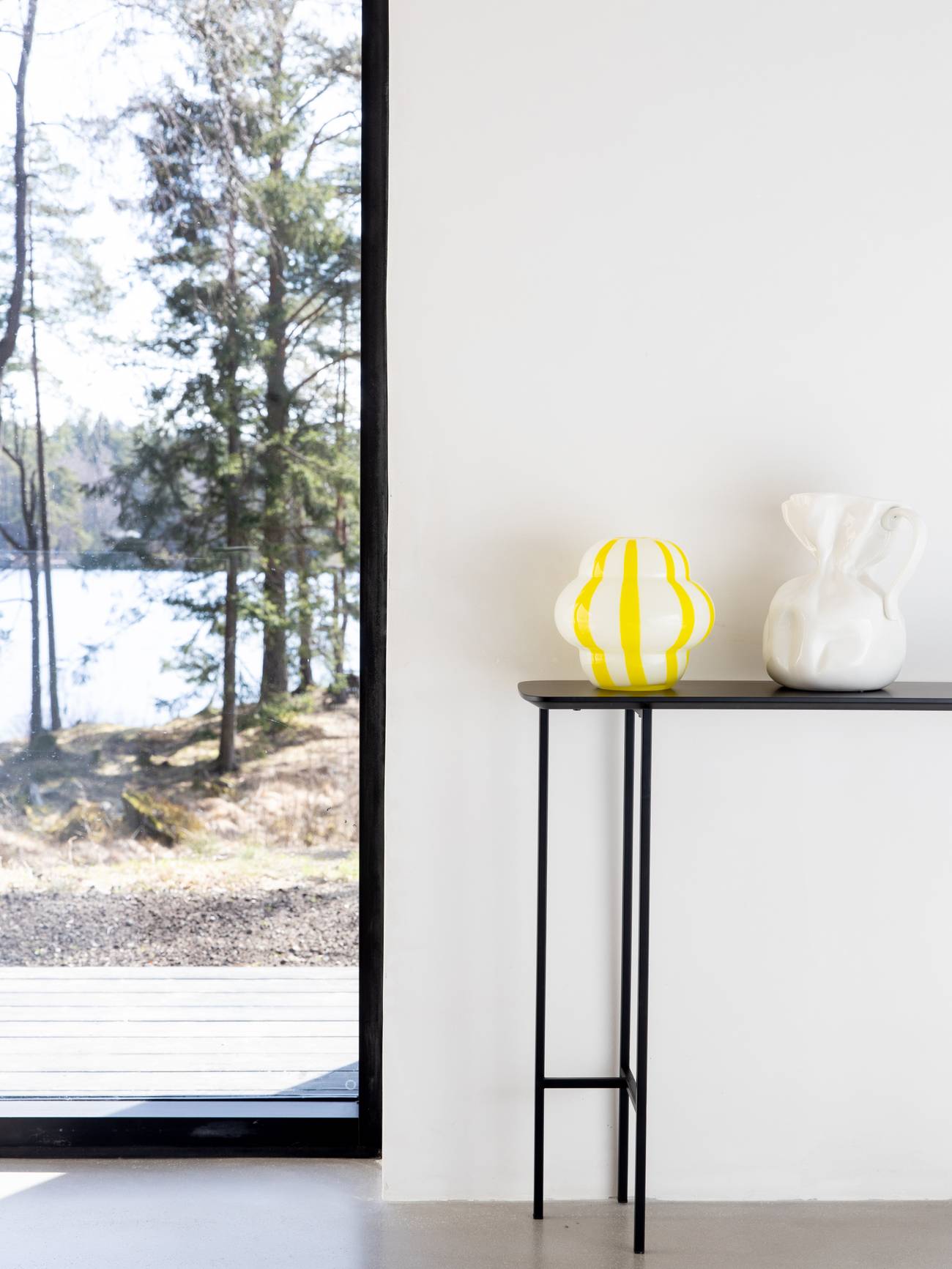 Vase Curlie White/Yellow